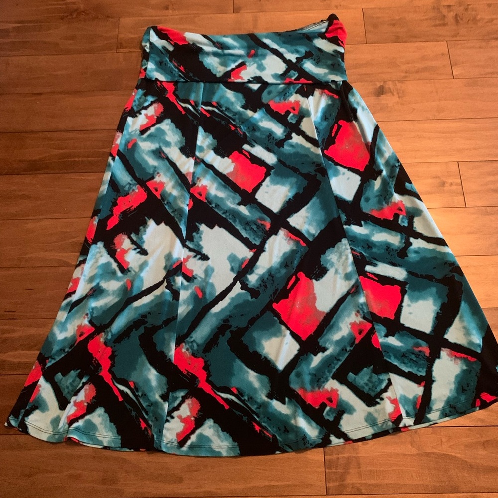 Versatile, Vibrant Abstract Maxi Skirt or Strapless Dress.